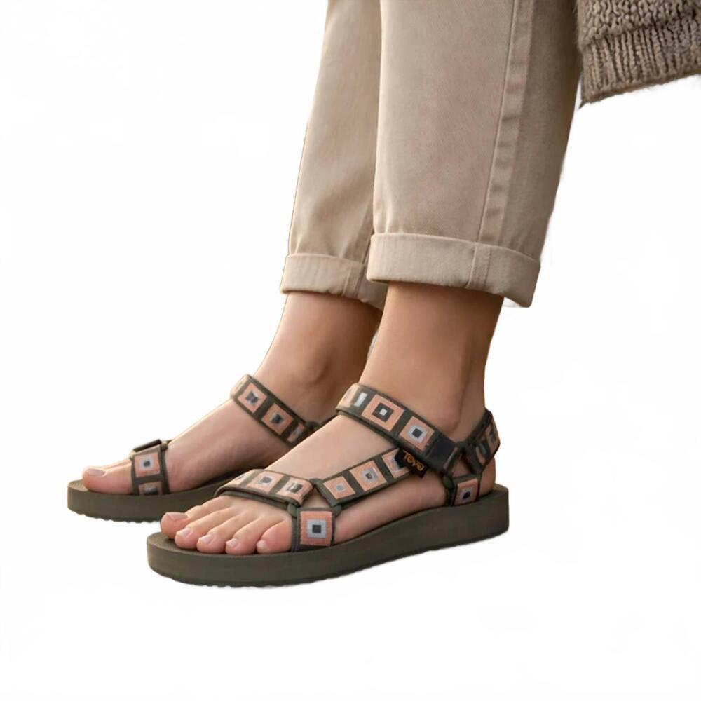 NEW TEVA women's midform universal sandal in green/multi